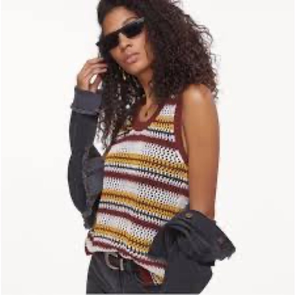 NWT | Sanctuary | Sunland Striped Crochet High-Lo Tank | Multi | XL